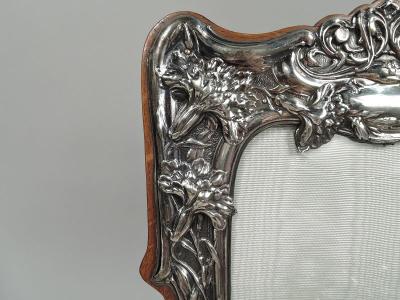 Antique English Edwardian Art Nouveau Sterling Silver Picture Frame