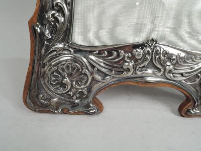 Antique English Edwardian Art Nouveau Sterling Silver Picture Frame