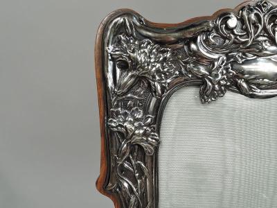 Antique English Edwardian Art Nouveau Sterling Silver Picture Frame