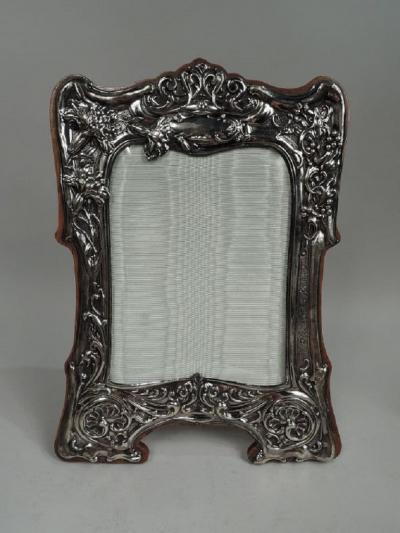 Antique English Edwardian Art Nouveau Sterling Silver Picture Frame