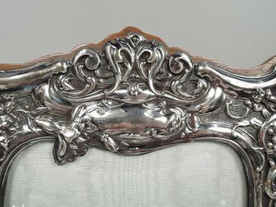 Antique English Edwardian Art Nouveau Sterling Silver Picture Frame