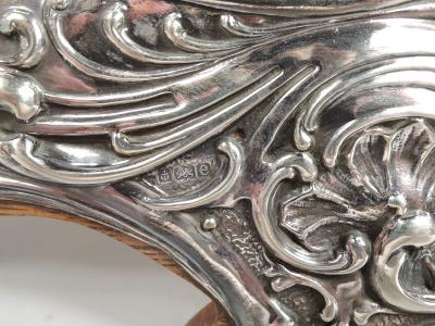 Antique English Edwardian Art Nouveau Sterling Silver Picture Frame