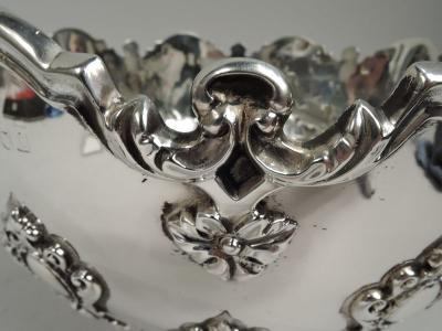 Antique English Edwardian Georgian Sterling Silver Monteith Bowl