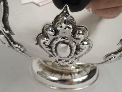 Antique English Edwardian Georgian Sterling Silver Monteith Bowl