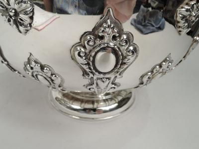 Antique English Edwardian Georgian Sterling Silver Monteith Bowl