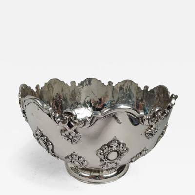 Antique English Edwardian Georgian Sterling Silver Monteith Bowl