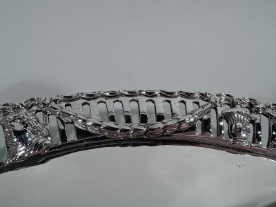 Antique English Edwardian Regency Revival Sterling Silver Salver Tray