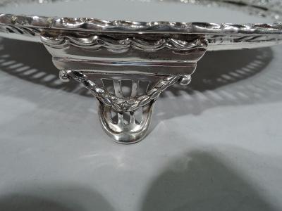 Antique English Edwardian Regency Revival Sterling Silver Salver Tray