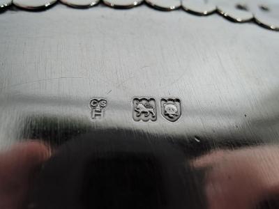 Antique English Edwardian Regency Revival Sterling Silver Salver Tray