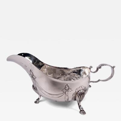 Antique English Edwardian Regency Sterling Silver Gravy Boat