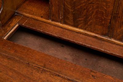 Antique English Fall Front Secretary Desk in Oak