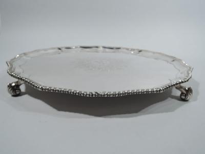 Antique English Georgian Georgian Sterling Silver Salver 1769