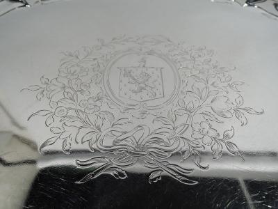 Antique English Georgian Georgian Sterling Silver Salver 1769