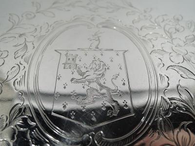 Antique English Georgian Georgian Sterling Silver Salver 1769