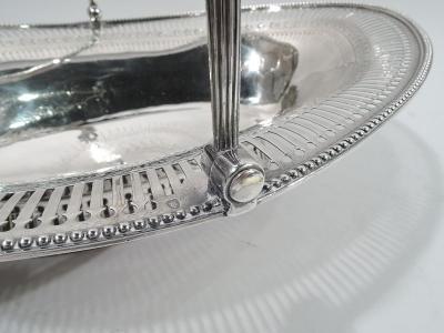 Antique English Georgian Neoclassical Sterling Silver Basket C 1790