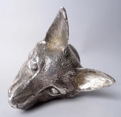Antique English Georgian Regency Fox Head Stirrup Cup 1832