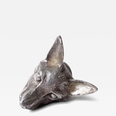 Antique English Georgian Regency Fox Head Stirrup Cup 1832