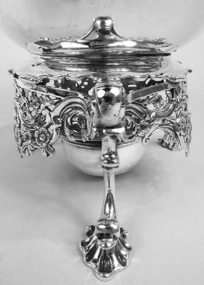 Antique English Georgian Sterling Silver Kettle on Stand