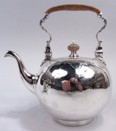 Antique English Georgian Sterling Silver Kettle on Stand