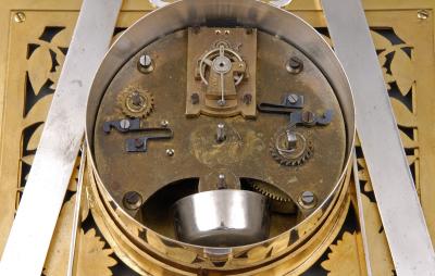 Antique English Gilded Silver Plated Easel Clock