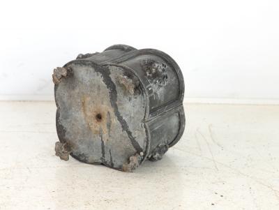 Antique English Lead Quatrefoil Planter with Lion Heads and Paws 1850s