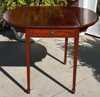 Antique English Mahogany Drop Leaf Side Table