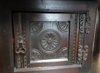 Antique English Oak Court Cupboard with Charles II Influence