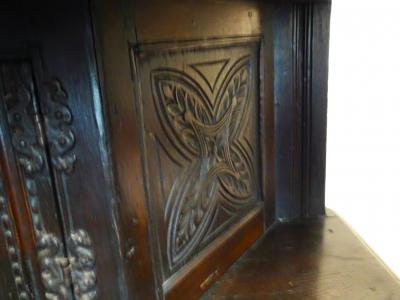 Antique English Oak Court Cupboard with Charles II Influence