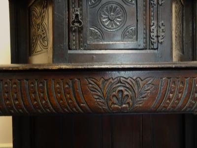Antique English Oak Court Cupboard with Charles II Influence