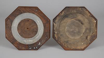 Antique English Pair Walnut Open Barley Twist Candlesticks