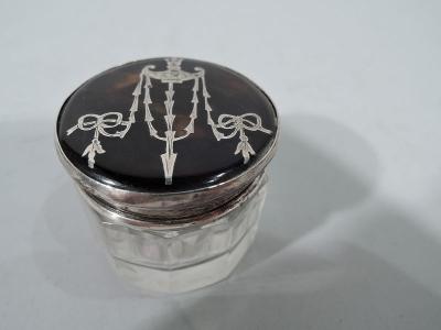 Antique English Regency Sterling Silver Rouge Pot