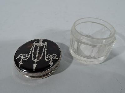 Antique English Regency Sterling Silver Rouge Pot