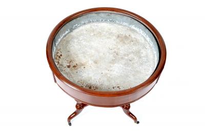 Antique English Round Walnut Garden Planter England 19th Century