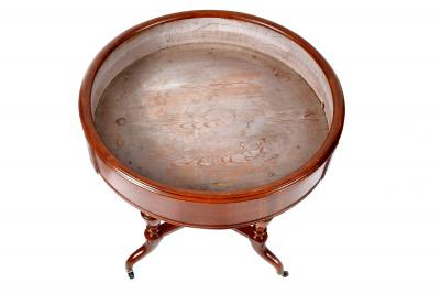 Antique English Round Walnut Garden Planter England 19th Century