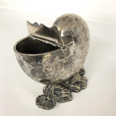 Antique English Silver Plated Nautilus Shell Spoon Warmer