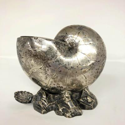 Antique English Silver Plated Nautilus Shell Spoon Warmer