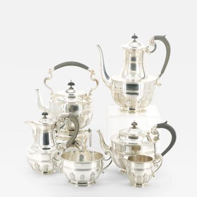 Antique English Sterling Silver 6 Piece Tea Coffee Service Goldsmiths London