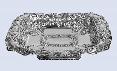 Antique English Sterling Silver Fruit Dish 1898 John Round