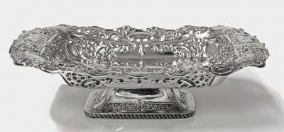 Antique English Sterling Silver Fruit Dish 1898 John Round