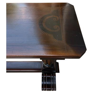 Antique English Tudor Inlaid Refectory Console Sofa Table