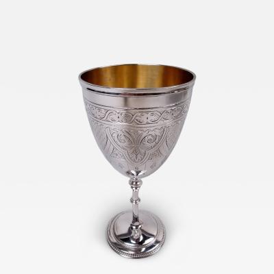 Antique English Victorian Classical Sterling Silver Goblet 1865