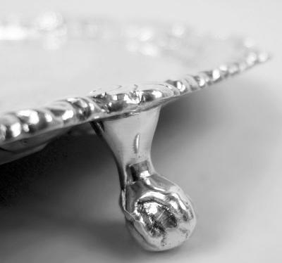 Antique English Victorian Georgian Sterling Silver Salver 1892