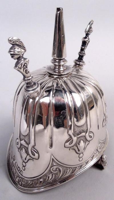 Antique English Victorian Ode to Empire Pith Helmet Cigar Lighter 1900