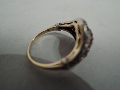 Antique English Victorian Platinum Ruby and Diamond Ring C 1880