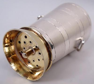 Antique English Victorian Silver Gilt Condiment Set in Case