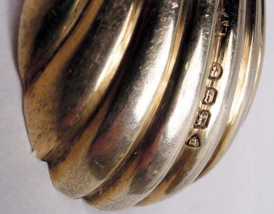 Antique English Victorian Stag Hunt Silver Gilt Tea Caddy Spoon 1871