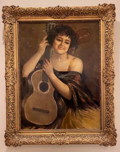 Antique Ernesto Fontana Original Oil Painting