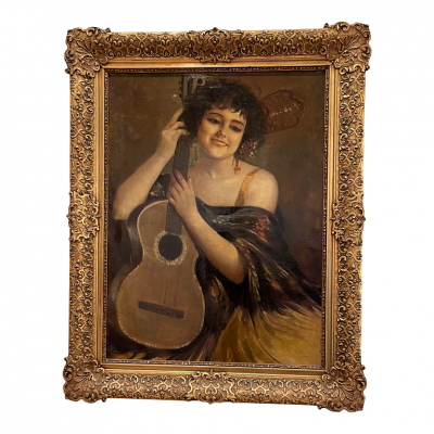 Antique Ernesto Fontana Original Oil Painting