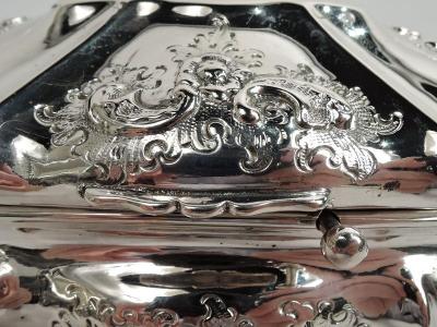 Antique European Biedermeier Silver Keepsake Casket Box C 1840