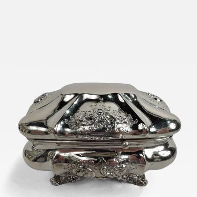 Antique European Biedermeier Silver Keepsake Casket Box C 1840